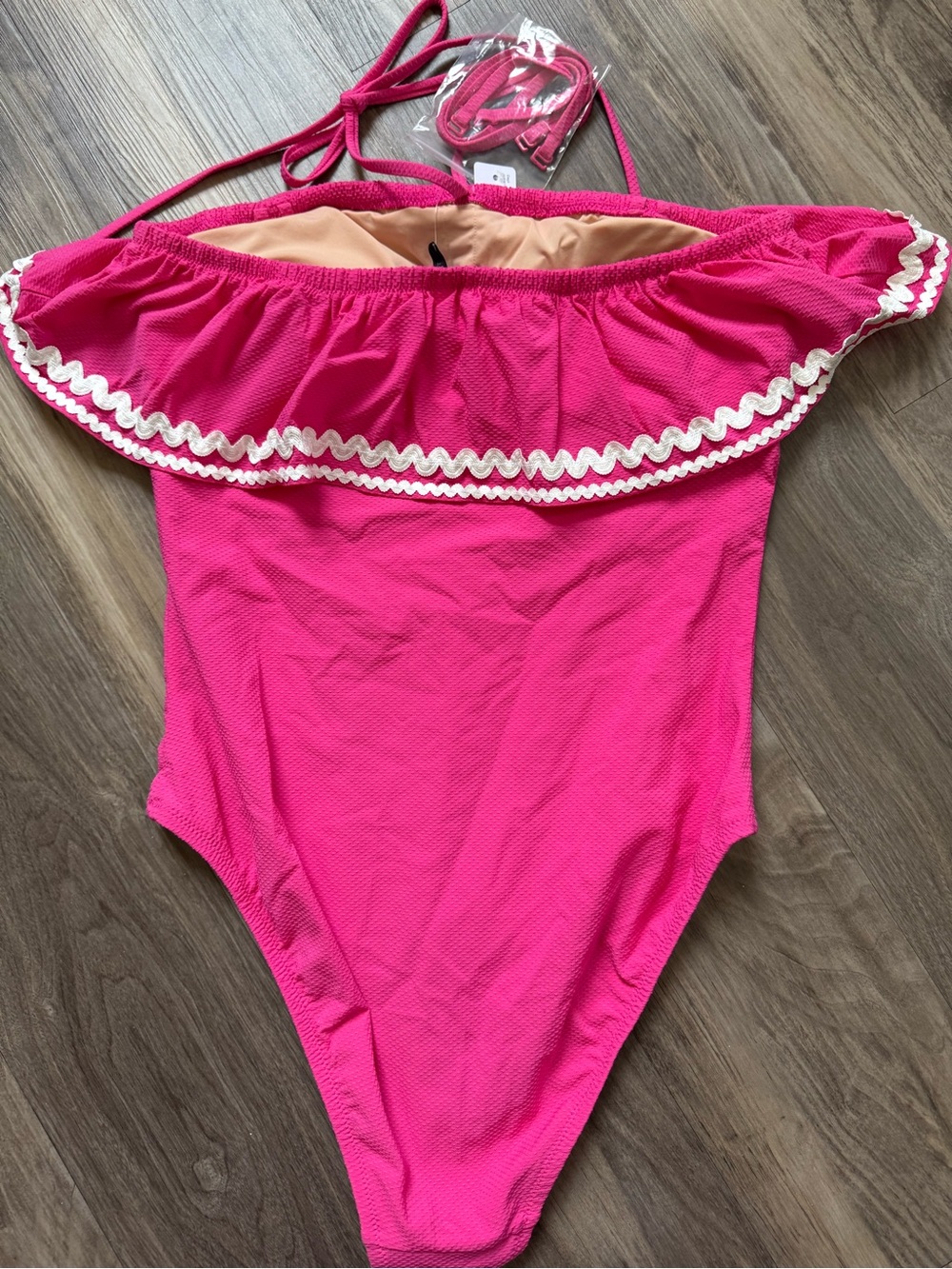 J.Crew Ruffle Bandeau One-Piece Swimsuit with Rickrack – Size 6 (NWT)